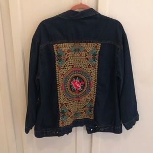 NWOT urban outfitters embroidery denim jacket